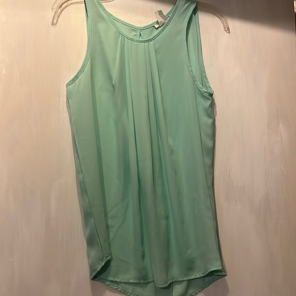 Coco & Main sheer teal tank top